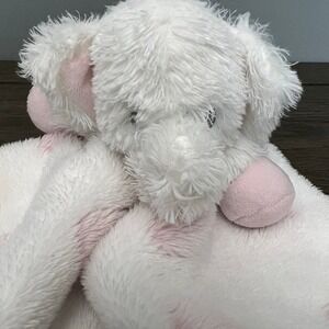 Blankets & Beyond Elephant Lovey Security Blanket Pink Polka Dot White Shaggy